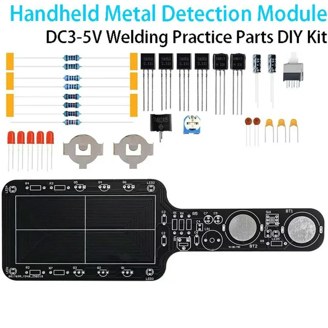 Main image of DC3-5V handheld l detection module with buzzer alarm detector welding practice parts DIY kit