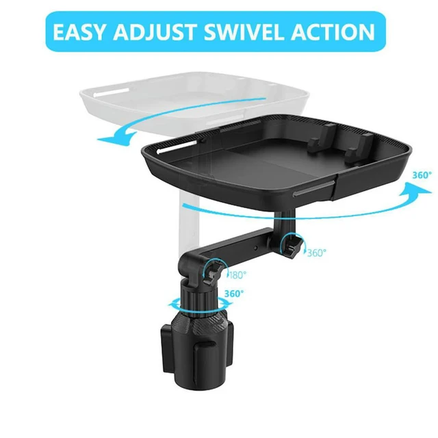Alt view image 3 of 3 - Universal Car Cup Holder Tray Adjustable 360 Degree Car Tray Table Mobile Phone Holder Mount Arm Food Table For Car Stand
