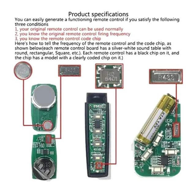 Alt view image 2 of 4 - 6 Pcs Universal 4 Key Buttons Garage Door Opener Remote Control Duplicator Garage Gate Door Remote Control 433MHZ