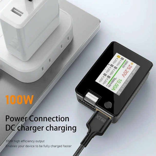 Alt view image 3 of 3 - XT60 Type-C Adapter USB-C Male to XT60 Charging Cable Converter for ToolkitRC SC100 PD2.0 100W 20V 5A Aircraft Model Power Line