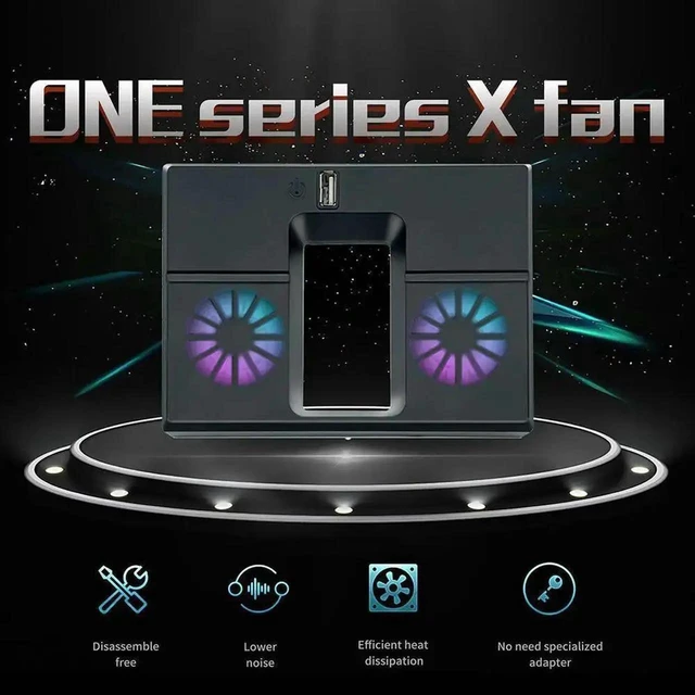 Alt view image 2 of 3 - Vertical Cooling Fan with Dual Fans and USB Port Host Cooling Fan RGB Colorful External Cooler for Xbox Series X Host Console