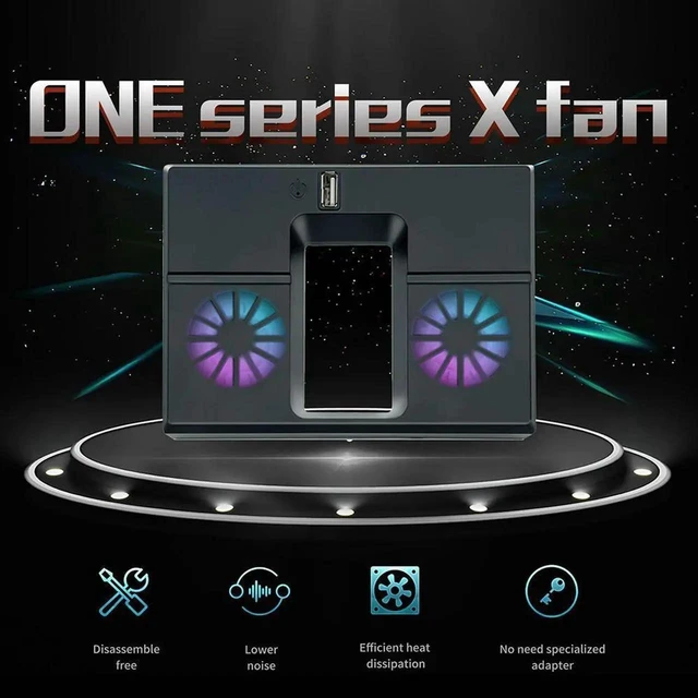Alt view image 3 of 3 - Vertical Cooling Fan with Dual Fans and USB Port Host Cooling Fan RGB Colorful External Cooler for Xbox Series X Host Console