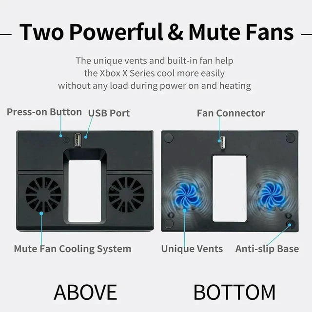 Alt view image 3 of 4 - USB Powered Console Cooling Fan for XBOX Series X Side Mount Radiator