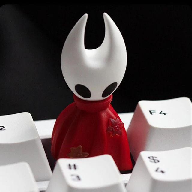 Alt view image 3 of 6 - Shine Through Resin Artisan Keycap Blue Knight Red Girl Cool Creative Design for MX Mechanical Keyboards