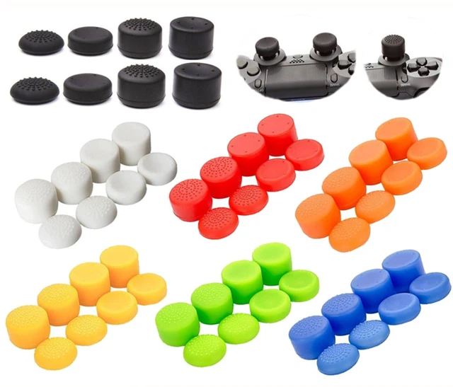 Alt view image 2 of 5 - Pack of 8 pcs Analog Controller Gamepad Raised Antislip Thumb Stick Grips Thumbsticks Joystick Cap Cover for PS5, PS4, PS3, Switch Pro, Xbox one, Xbox 360, Wii U, PS2 Controller (Orange)