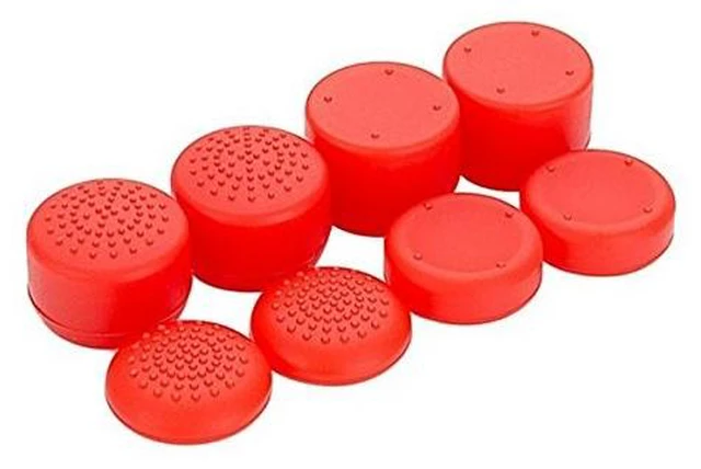 Alt view image 3 of 7 - Pack of 8 pcs Analog Controller Gamepad Raised Antislip Thumb Stick Grips Thumbsticks Joystick Cap Cover for PS5, PS4, PS3, Switch Pro, Xbox one, Xbox 360, Wii U, PS2 Controller (Red)