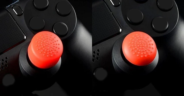 Alt view image 6 of 7 - Pack of 8 pcs Analog Controller Gamepad Raised Antislip Thumb Stick Grips Thumbsticks Joystick Cap Cover for PS5, PS4, PS3, Switch Pro, Xbox one, Xbox 360, Wii U, PS2 Controller (Red)