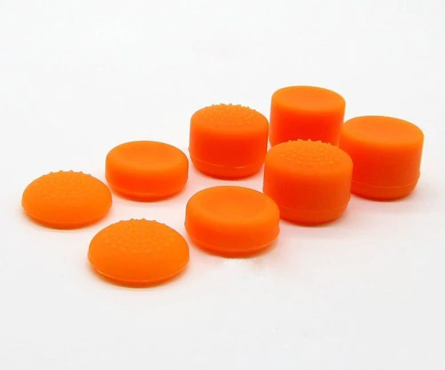 Main image of Pack of 8 pcs Analog Controller Gamepad Raised Antislip Thumb Stick Grips Thumbsticks Joystick Cap Cover for PS5, PS4, PS3, Switch Pro, Xbox one, Xbox 360, Wii U, PS2 Controller (Orange)