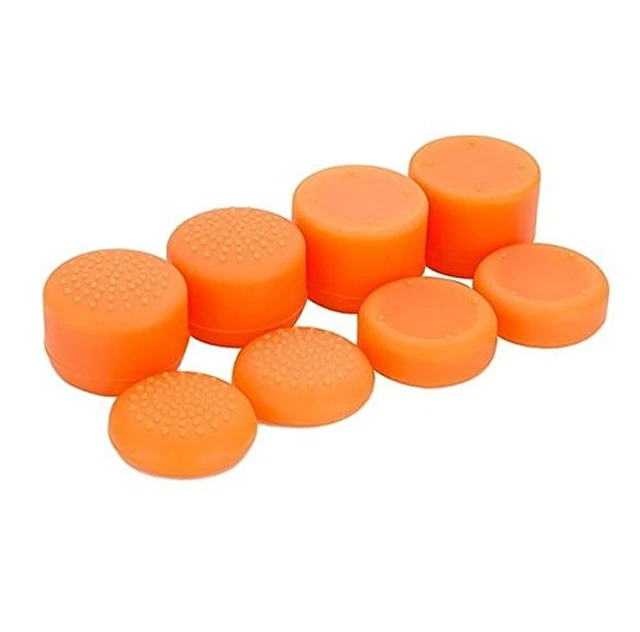 Alt view image 3 of 5 - Pack of 8 pcs Analog Controller Gamepad Raised Antislip Thumb Stick Grips Thumbsticks Joystick Cap Cover for PS5, PS4, PS3, Switch Pro, Xbox one, Xbox 360, Wii U, PS2 Controller (Orange)