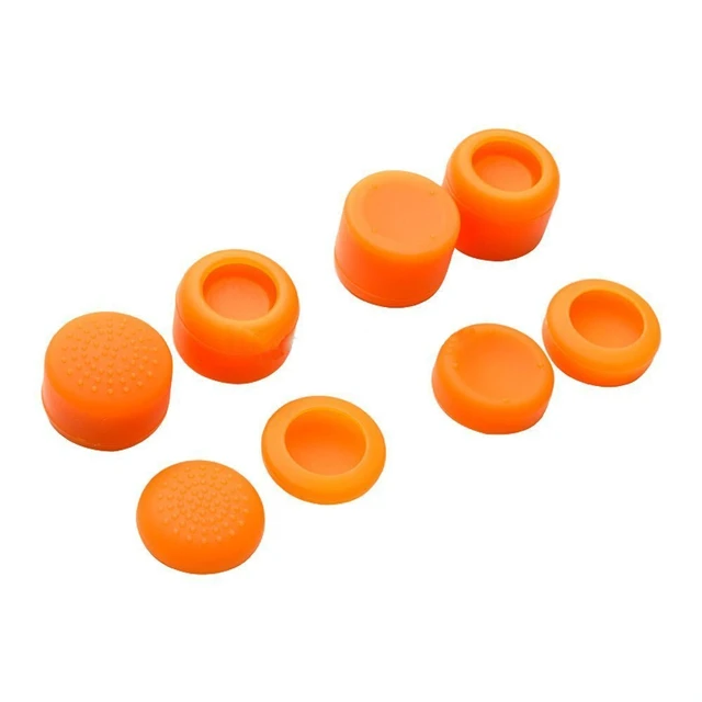 Alt view image 4 of 5 - Pack of 8 pcs Analog Controller Gamepad Raised Antislip Thumb Stick Grips Thumbsticks Joystick Cap Cover for PS5, PS4, PS3, Switch Pro, Xbox one, Xbox 360, Wii U, PS2 Controller (Orange)