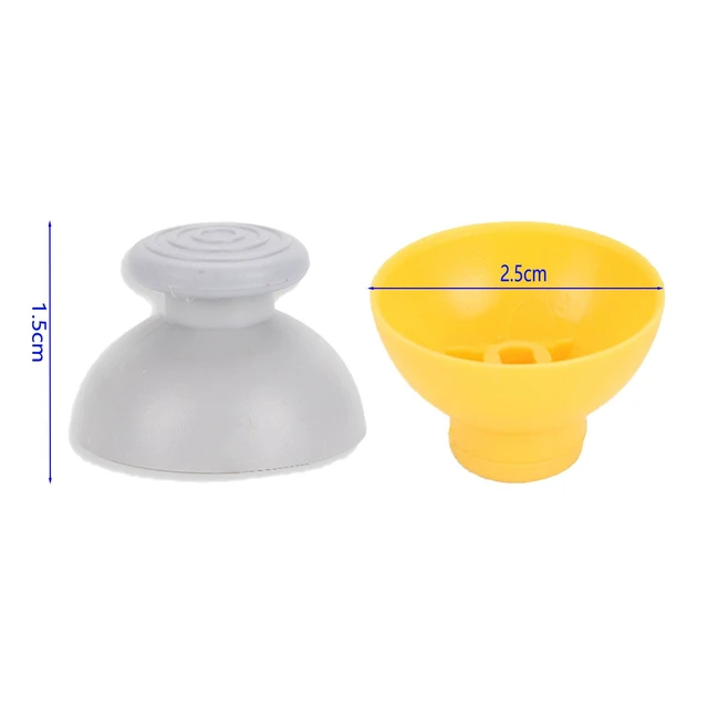 Alt view image 2 of 7 - 10 Pcs Analog Stick Joystick Thumbstick Thumb Cap Replacement for Nintendo Gamecube NGC Controller, Yellow and Grey