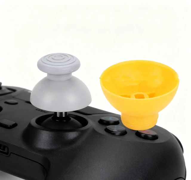 Alt view image 7 of 7 - 10 Pcs Analog Stick Joystick Thumbstick Thumb Cap Replacement for Nintendo Gamecube NGC Controller, Yellow and Grey