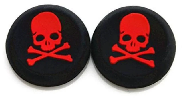 Main image of Silicone Thumb Stick Grip Cap Joystick Thumbsticks Caps Cover for PS4 Xbox One PS3 Xbox 360 PS2 Game Controllers (Red Skull)