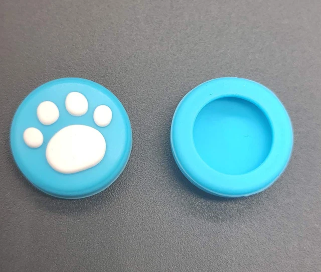 Alt view image 2 of 5 - 2 x Silicone Analog Controller Thumb Stick Joystick Grips Cap for Switch NS & Switch Lite Controller ThumbStick Cute Cat Paw Claw (Blue-White)
