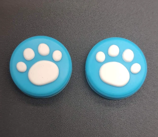 Alt view image 5 of 5 - 2 x Silicone Analog Controller Thumb Stick Joystick Grips Cap for Switch NS & Switch Lite Controller ThumbStick Cute Cat Paw Claw (Blue-White)