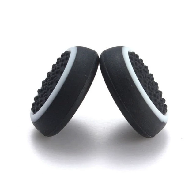 Alt view image 2 of 4 - Silicone Thumb Stick Grip Cap Joystick Thumbsticks Caps Cover for PS4 Xbox One PS3 Xbox 360 PS2 Game Controllers (Black w/White)