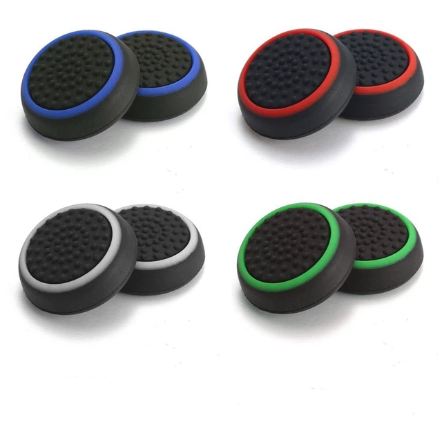 Alt view image 3 of 4 - Silicone Thumb Stick Grip Cap Joystick Thumbsticks Caps Cover for PS4 Xbox One PS3 Xbox 360 PS2 Game Controllers (Black w/White)