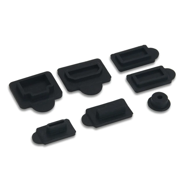 Alt view image 2 of 4 - 7 in 1 Silicone Dust Plugs Cover LAN HDMI Type-C USB Dock Anti-dust Cover Dustproof Plug for PS5 Game Console Accessories Dust Plug Cover