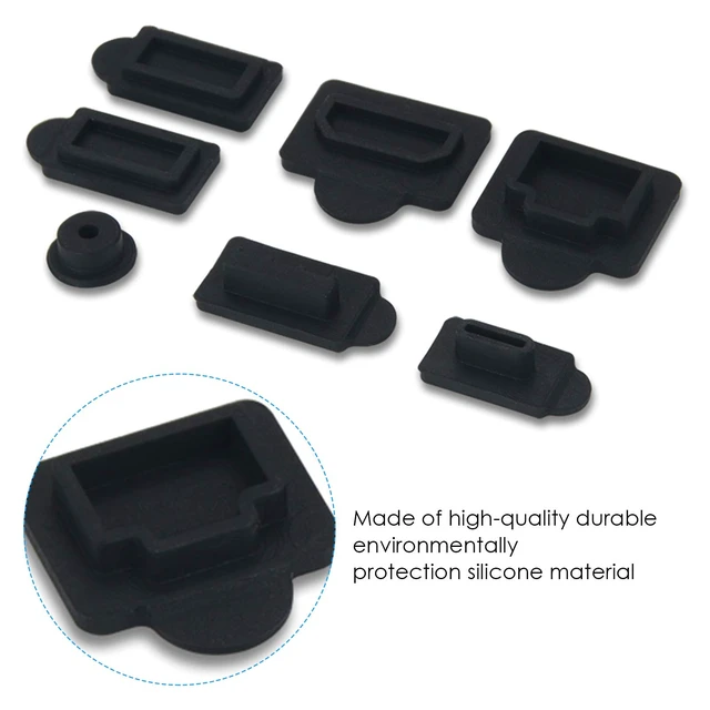 Alt view image 4 of 4 - 7 in 1 Silicone Dust Plugs Cover LAN HDMI Type-C USB Dock Anti-dust Cover Dustproof Plug for PS5 Game Console Accessories Dust Plug Cover