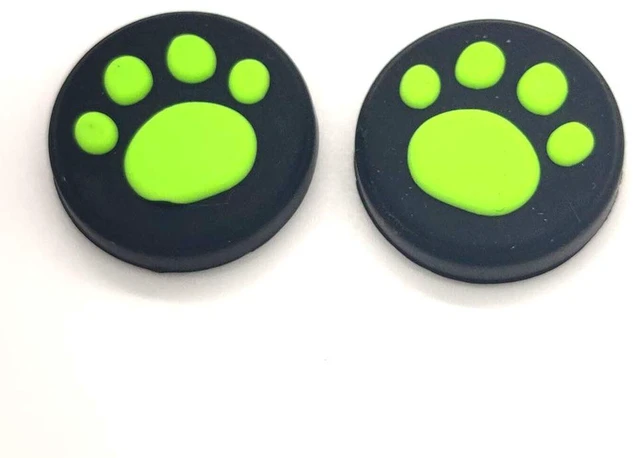Main image of 2 x Silicone Analog Controller Thumb Stick Joystick Grips Cap for Switch NS/Switch Lite Controller ThumbStick Cute Cat Paw Claw (Green)