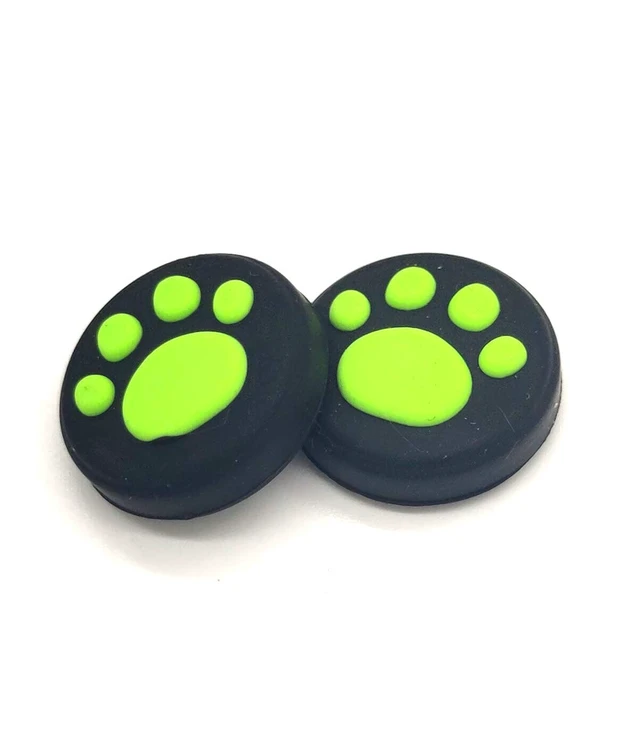 Alt view image 2 of 5 - 2 x Silicone Analog Controller Thumb Stick Joystick Grips Cap for Switch NS/Switch Lite Controller ThumbStick Cute Cat Paw Claw (Green)