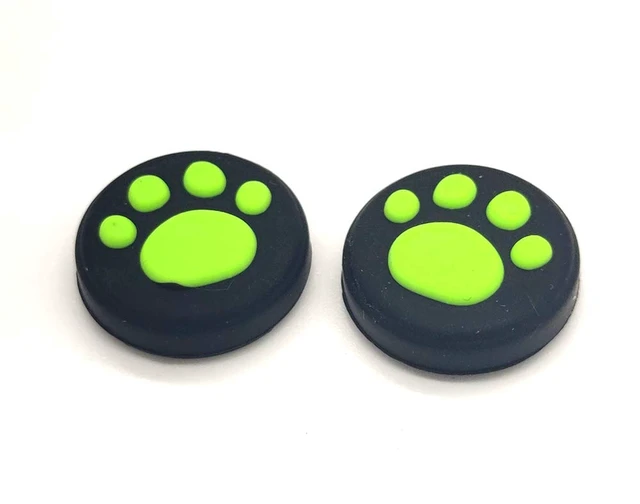 Alt view image 5 of 5 - 2 x Silicone Analog Controller Thumb Stick Joystick Grips Cap for Switch NS/Switch Lite Controller ThumbStick Cute Cat Paw Claw (Green)