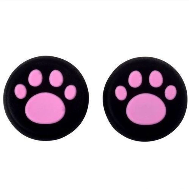 Main image of Analog Silicone Thumb Stick Grips Cap Joystick ThumbSticks Caps Cover for PS4 PS3 Xbox One Xbox 360 PS2 Game Controllers (2 x Pink Cat Dog Paw)