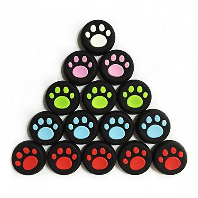 Alt view image 6 of 7 - Analog Silicone Thumb Stick Grips Cap Joystick ThumbSticks Caps Cover for PS4 PS3 Xbox One Xbox 360 PS2 Game Controllers (2 x Pink Cat Dog Paw)