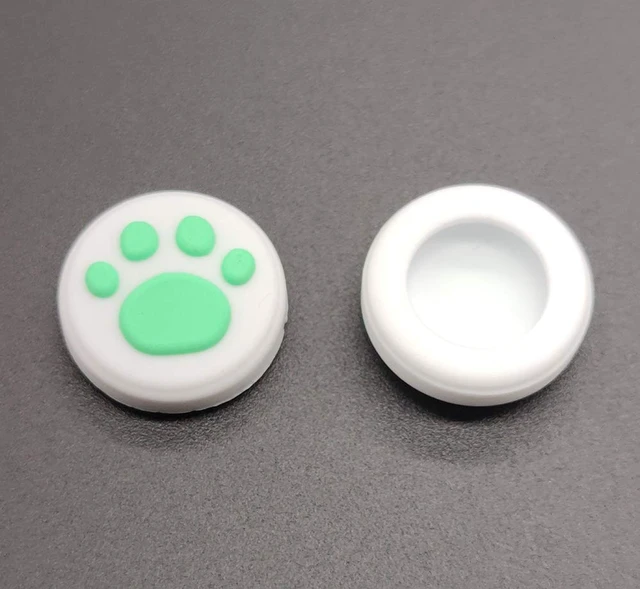 Alt view image 3 of 6 - 2 x Silicone Analog Controller Thumb Stick Joystick Grips Cap for Switch NS & Switch Lite Controller ThumbStick Cute Cat Paw Claw (White-Green)