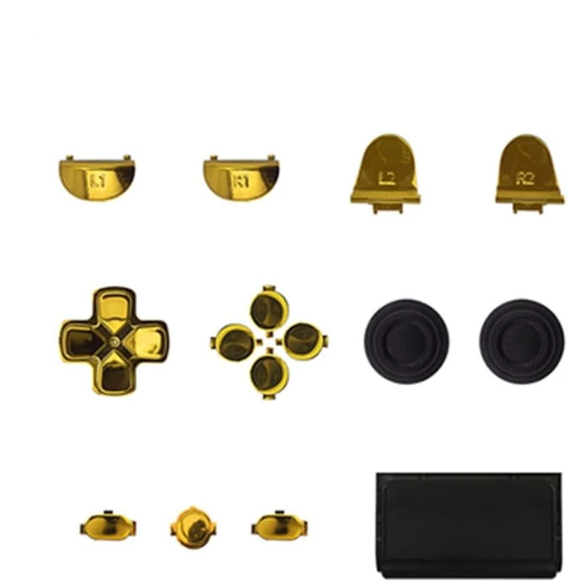 Alt view image 2 of 4 - Full Housing Shell Case Cover with Buttons Mod Kit for PS4 Pro Slim JMD-040 Wireless Controller Replacement (Chrome Gold)
