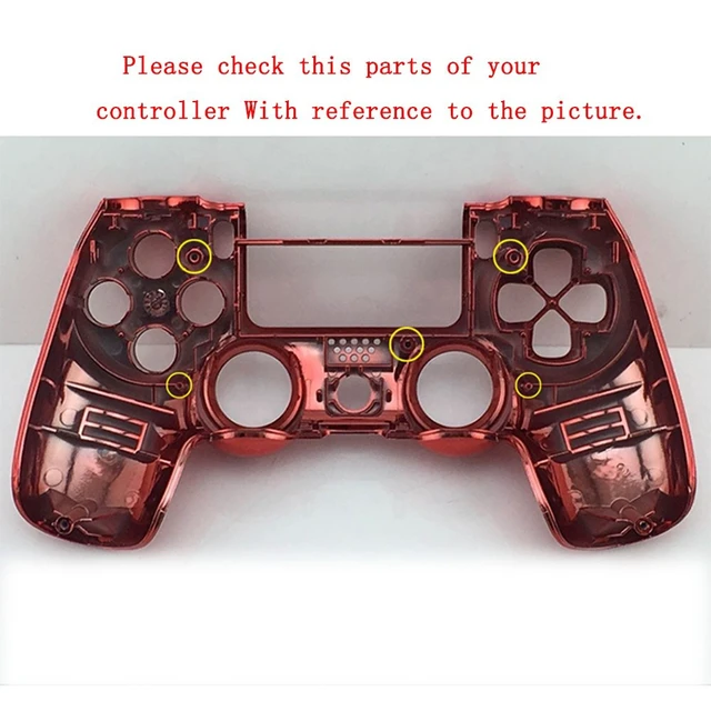 Alt view image 3 of 4 - Full Housing Shell Case Cover with Buttons Mod Kit for PS4 Pro Slim JMD-040 Wireless Controller Replacement (Chrome Gold)