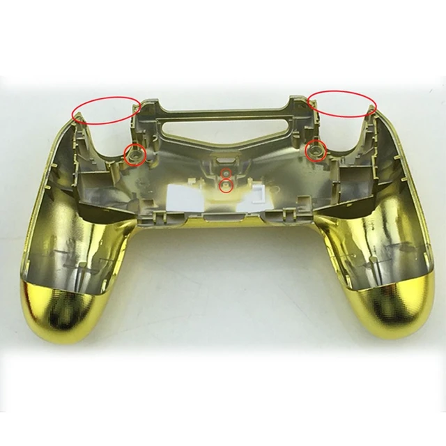Alt view image 4 of 4 - Full Housing Shell Case Cover with Buttons Mod Kit for PS4 Pro Slim JMD-040 Wireless Controller Replacement (Chrome Gold)
