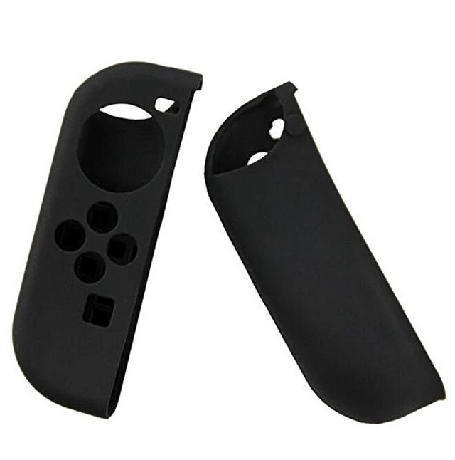 Alt view image 3 of 4 - 8 in 1 Silicone Protective Skin Soft Shell Case with Thumbsticks Grips Caps Cover for Switch Controller Skin Black