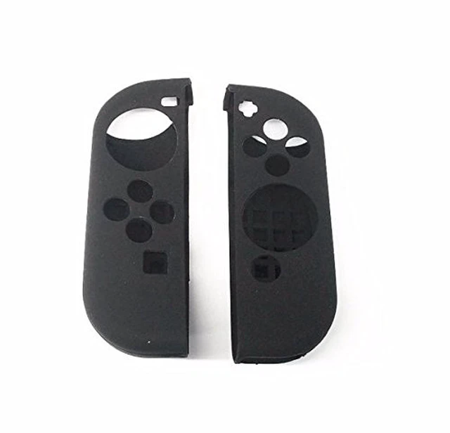 Alt view image 4 of 4 - 8 in 1 Silicone Protective Skin Soft Shell Case with Thumbsticks Grips Caps Cover for Switch Controller Skin Black
