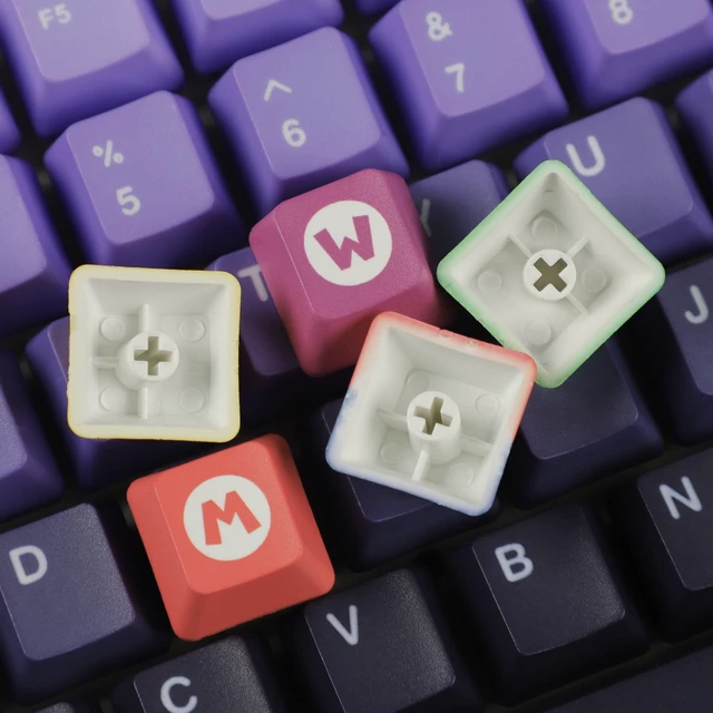 Alt view image 5 of 7 - OEM Profile Mario Novelty Keycap Five Sides Dye-Sublimation Thick PBT Keycaps for MX Mechanical Gaming Keyboard (OEM Mario 4 Keys)