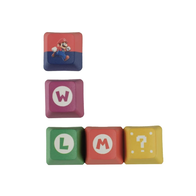 Alt view image 2 of 7 - OEM Profile Mario Novelty Keycap Five Sides Dye-Sublimation Thick PBT Keycaps for MX Mechanical Gaming Keyboard (OEM Mario 4 Keys)