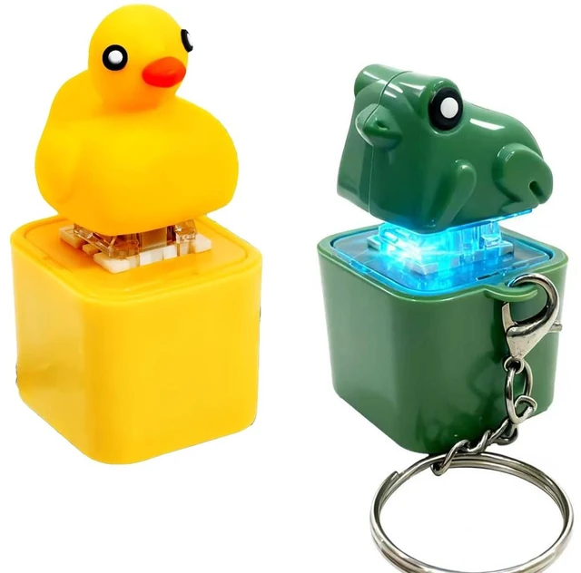 Main image of Quacking Duck & Croaking Frog Fidget Toy, Rechargeable Quacking Duck Keychain with Sound LED Lights, Duck & Frog Fidget Clicker, Fun & Portable Anxiety Relief Toy (Duck+Frog)