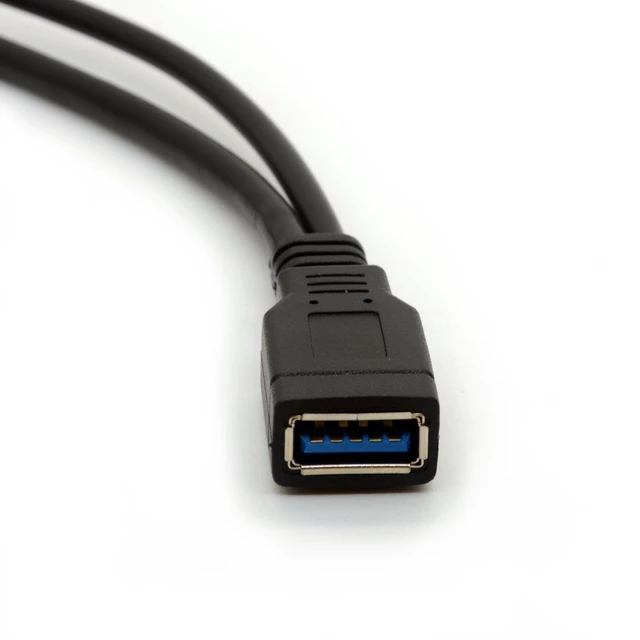 Alt view image 3 of 4 - USB 3.0 Cable Dual Power Charge Cables Y Adapter (30cm) | Type A Lead Male to Female Extension Code 30cm (5Gbps Data Transfer and Charging)