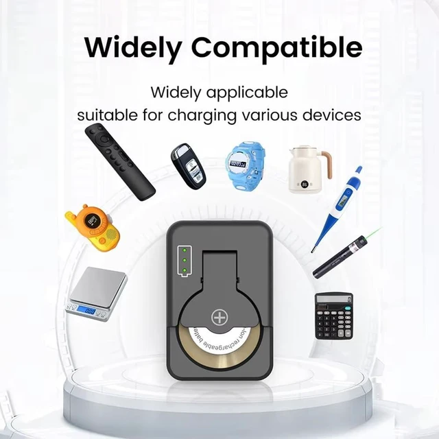 Alt view image 3 of 7 - USB C Coin Cells Button Battery Charger for LIR1025/1220/1254/1620/1632/2016/2025/2032/2430/2450 Button Battery Charger B