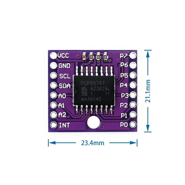Alt view image 3 of 3 - 1PCS PCF8574T I/O I2C Port Interface Support Cascading Extended Module