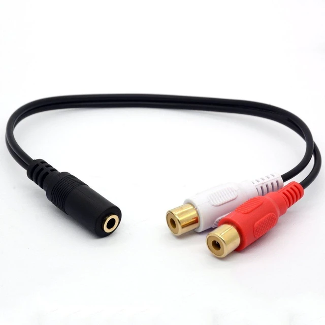 Alt view image 2 of 5 - 3.5mm Female to Dual RCA Phono Stereo Splitter Cable (8inch/20cm) | 3.5 Jack Socket to 2RCA Audio Adapter Extender Cord (2RCA Female)