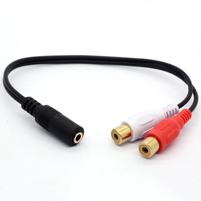 Alt view image 5 of 5 - 3.5mm Female to Dual RCA Phono Stereo Splitter Cable (8inch/20cm) | 3.5 Jack Socket to 2RCA Audio Adapter Extender Cord (2RCA Female)