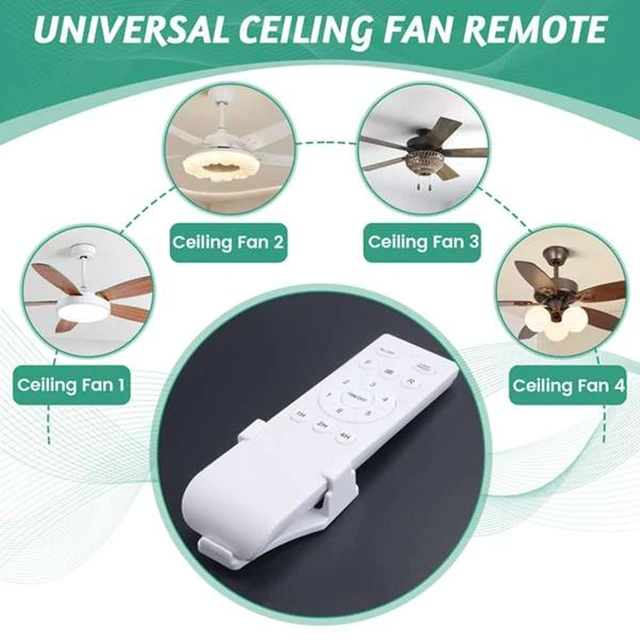 Alt view image 4 of 7 - Universal Ceiling Fan Remote Control Kit 40W 6-Speed Timing Function Replacement Remote for DC Ceiling Fans & Lights