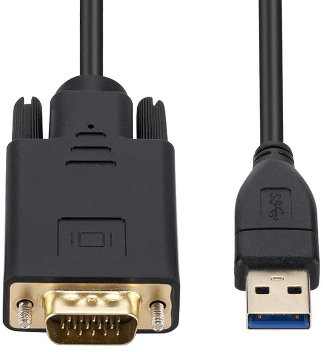 Alt view image 4 of 6 - 1.8m USB 3.0 to VGA Male Cable Converter Adapter 1080P USB3.0 Male to VGA Male for Laptop UHD External Video Projector