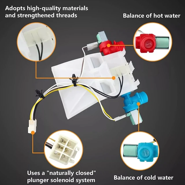 Alt view image 2 of 7 - Washer Inlet Valve Replacement Stable Water Flow for Whirlpool Models Valve