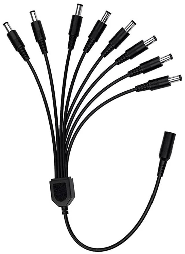 Main image of 1 to 8 DC Power Splitter Cable for Cameras 5.5mm x 2.1mm for Security and Surveillance Applications