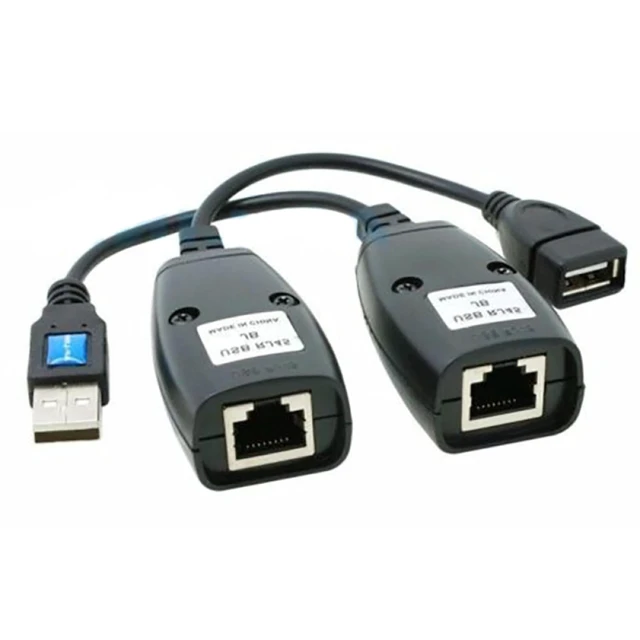 Alt view image 2 of 6 - Self-powered USB 2.0 Male To Female Cat6 Cat5 Cat5e 6 Rj45 LAN Ethernet Network Extender Extension Repeater Adapter Converter Cable