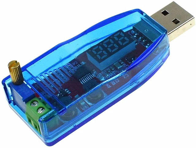 Alt view image 2 of 2 - DC- DC Converter USB Adjustable Buck Boost Power Supply Voltage Regulator Module 5V to1V 3.3V 9V 12V 24V Red and Green Light Display (Red)