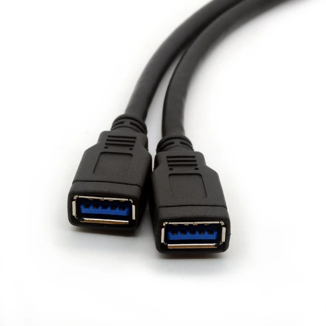 Alt view image 3 of 4 - 20 Pin Header Convert to Two USB 3.0 Female A Type Lead(25cm) | USB 3.0 Motherboard Adapter Cable for DIY Gaming PC
