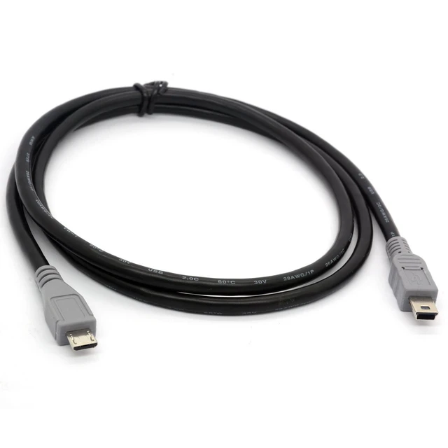 Alt view image 2 of 6 - Micro USB to Mini 5-pin USB Extension Cable (1 Meter) | Code OTG Mobile Device Adapter Data Sygn Charger Male to Male Converter